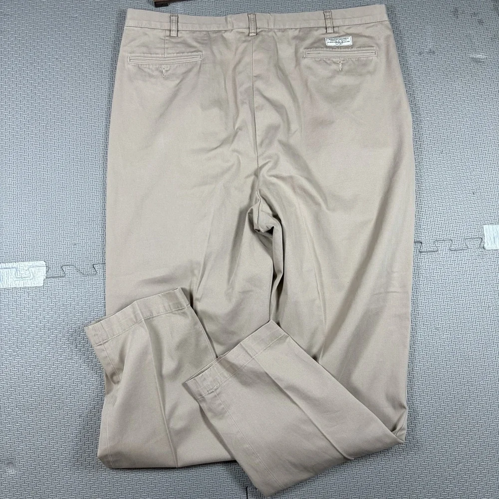 Vintage Polo Ralph Lauren Pants Men's 42Bx34 Andrew BIG Chino Khaki Tab Casual